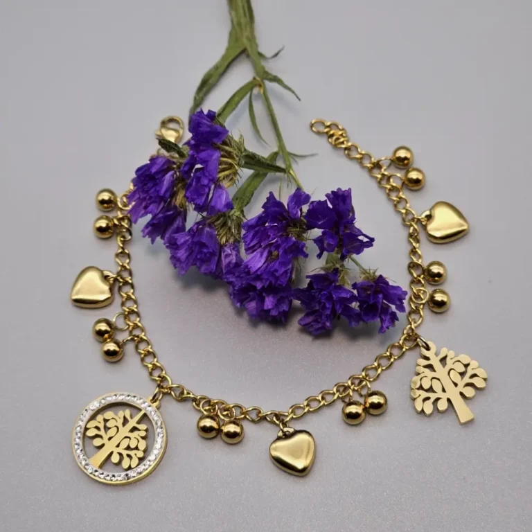 Heart and Tree Charms Bracelet