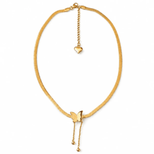 Zirconia Butterfly Necklace elegant gold pendant