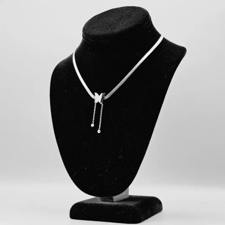 Silver necklace with butterfly pendant