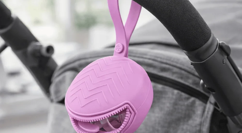 pink silicone pacifier holder stroller accessory deals on accessories Cavalent